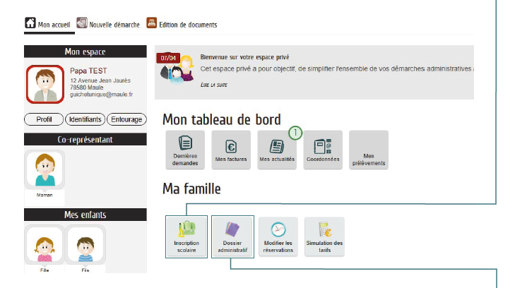 Effectuez une inscription scolaire