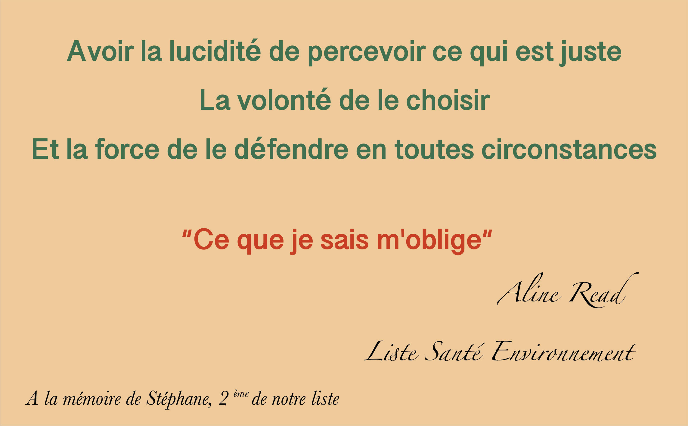 Tribune libre Aline Read